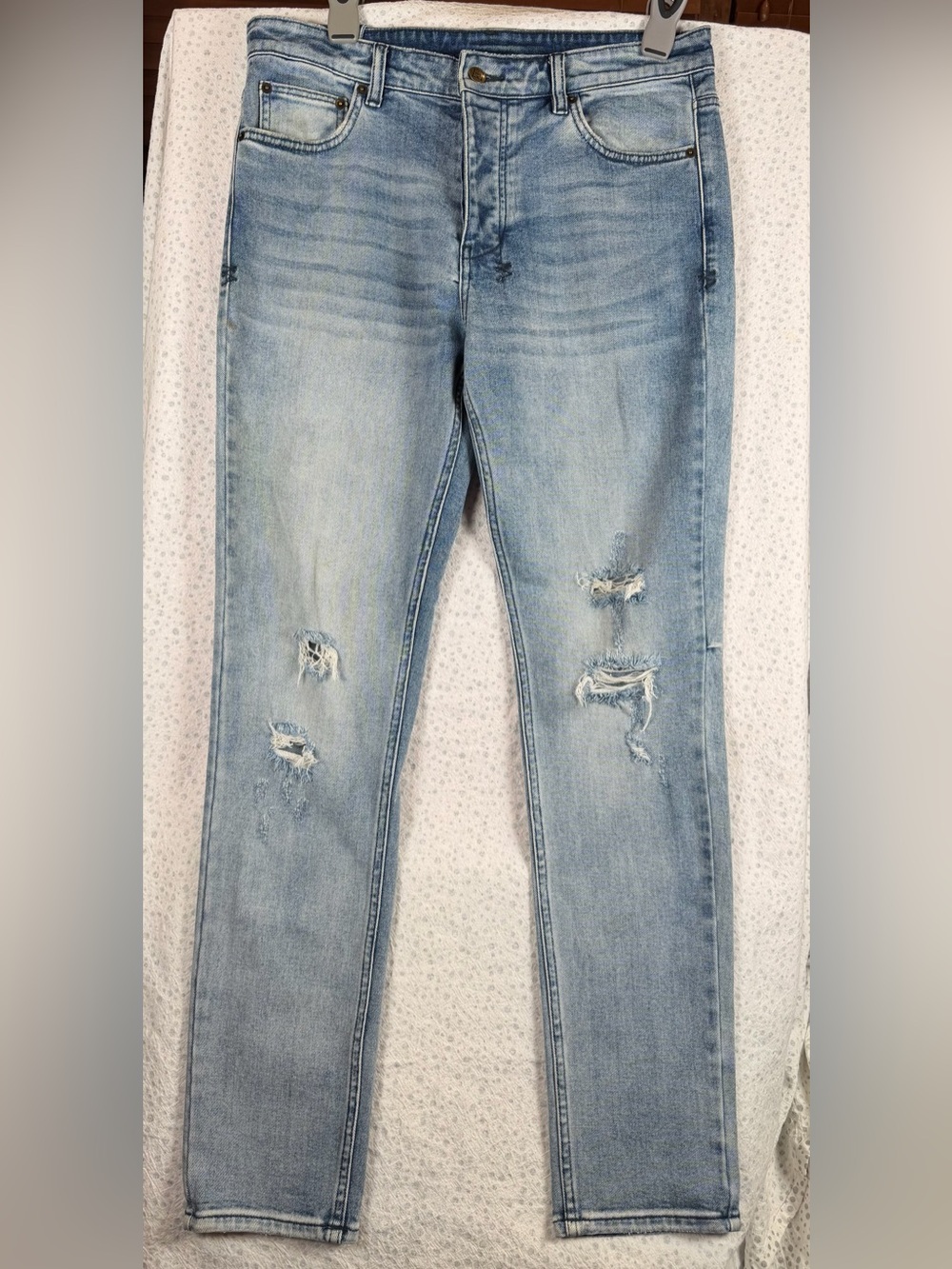 Ksubi Distressed Light Wash Distressed Jeans Mens Size 33